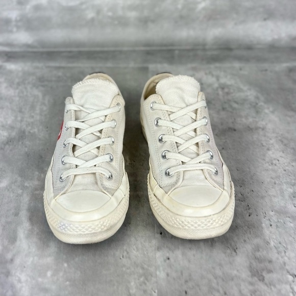 Converse Comme De Garcons Cream Heart Low Top Sneaker - Picture 10 of 11